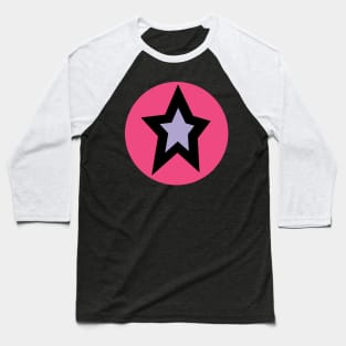 Lavender Star Pink Circle Graphic Baseball T-Shirt